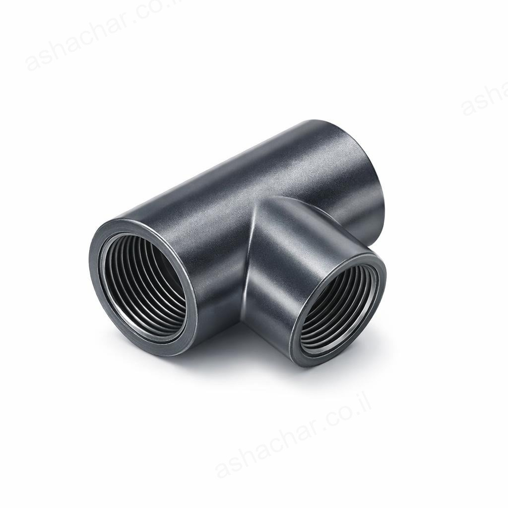 T פלסטיק 1/2 אינץ שחור