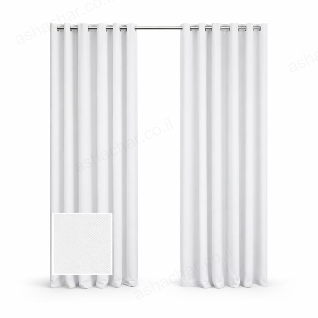 וילון בד 120/180 לבן חלק