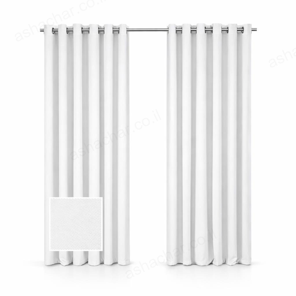 וילון בד 180/180 לבן חלק