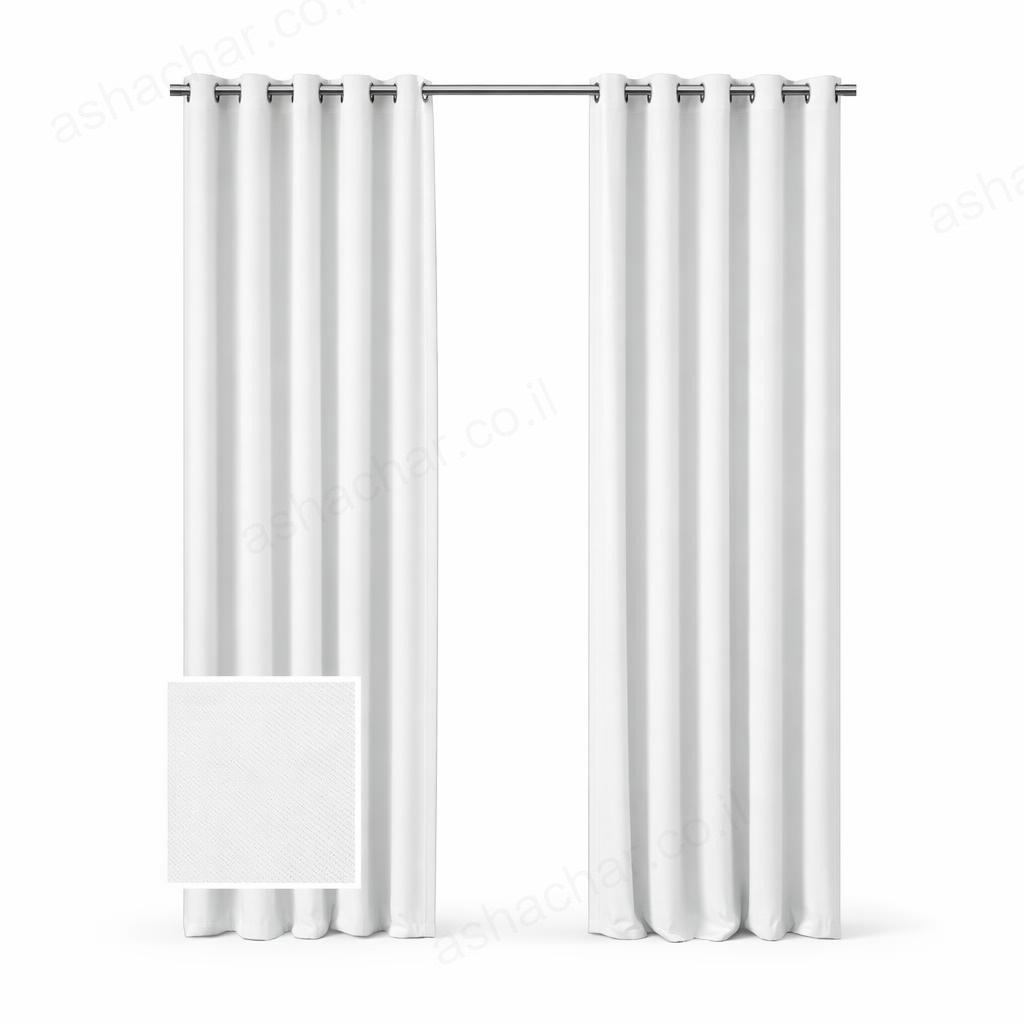 וילון בד 240/180 לבן חלק