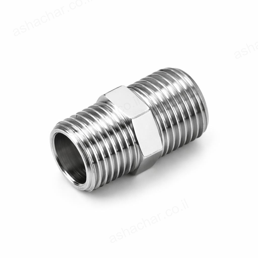 ניפל כפול ניקל 1/2 זכר - זכר לצינורות