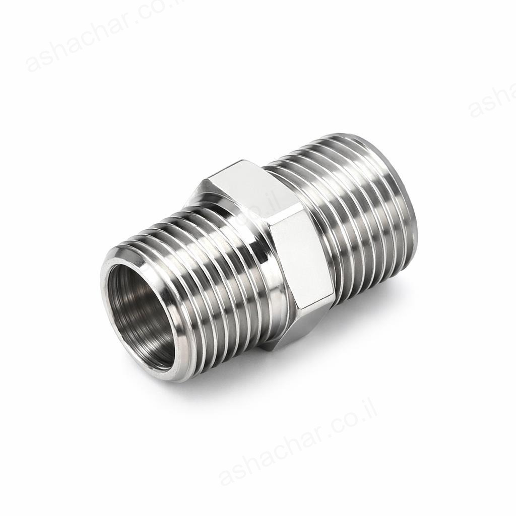 ניפל כפול ניקל 3/8 זכר - זכר