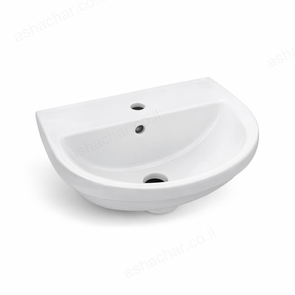 כיור 50 רחצה לבן + חור