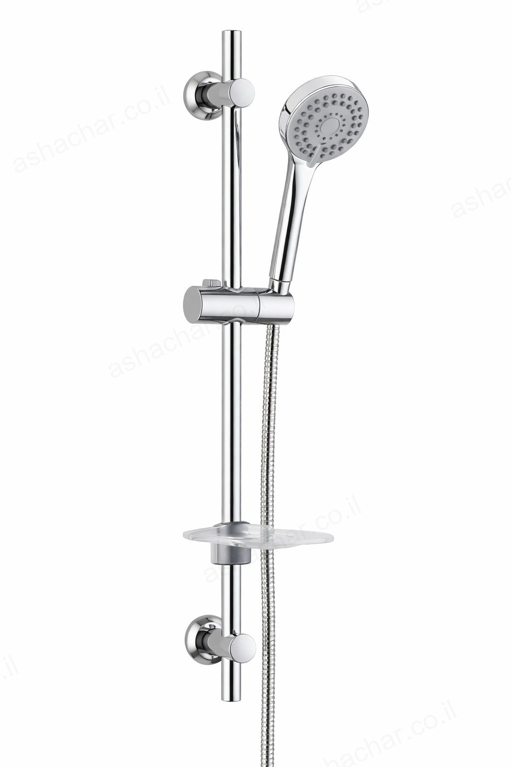 דקלו מוט תלייה קומפלט למקלחת מתכוונן כנרת 3 מצבי זרימה