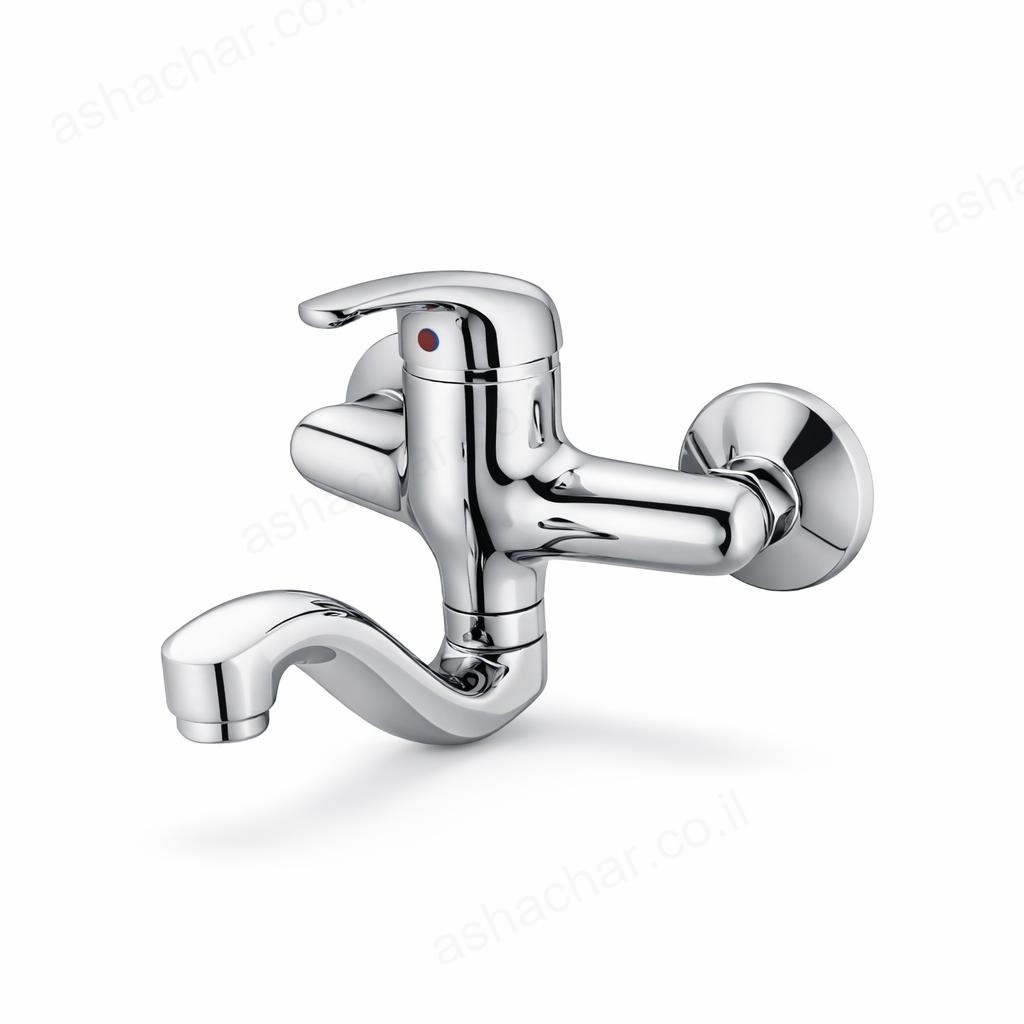 ברז קיר נחש קצר ענבר 69036 מדגל